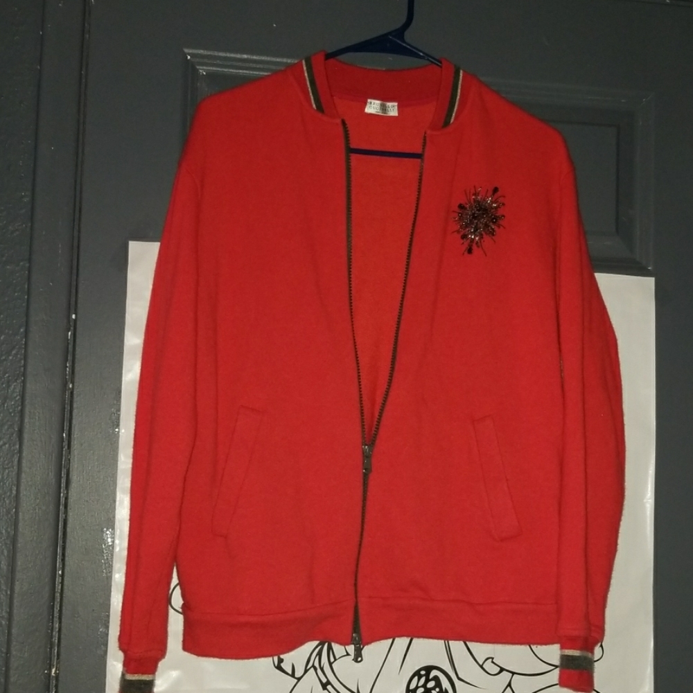 Brunello cucinelli orange cashmere cardigan